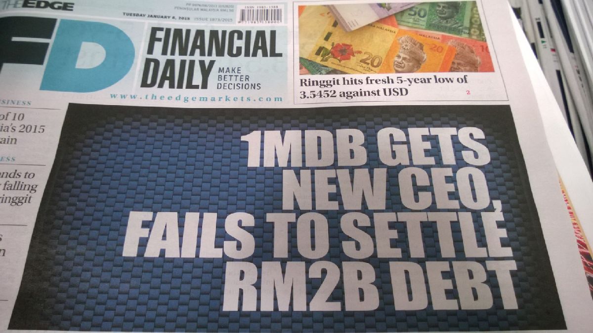 A copy of The Edge Financial Daily seen in this picture dated January 6, 2015. – The Malaysian Insider pic, July 24, 2015.  