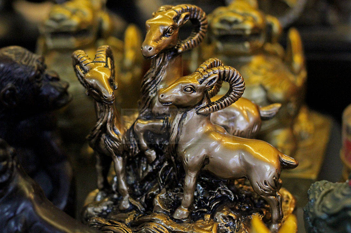 A bronze goat sculpture greets worshippers at the Thean Hou Temple in Kuala Lumpur. – The Malaysian Insider pic by Seth Akmal, February 22, 2015.