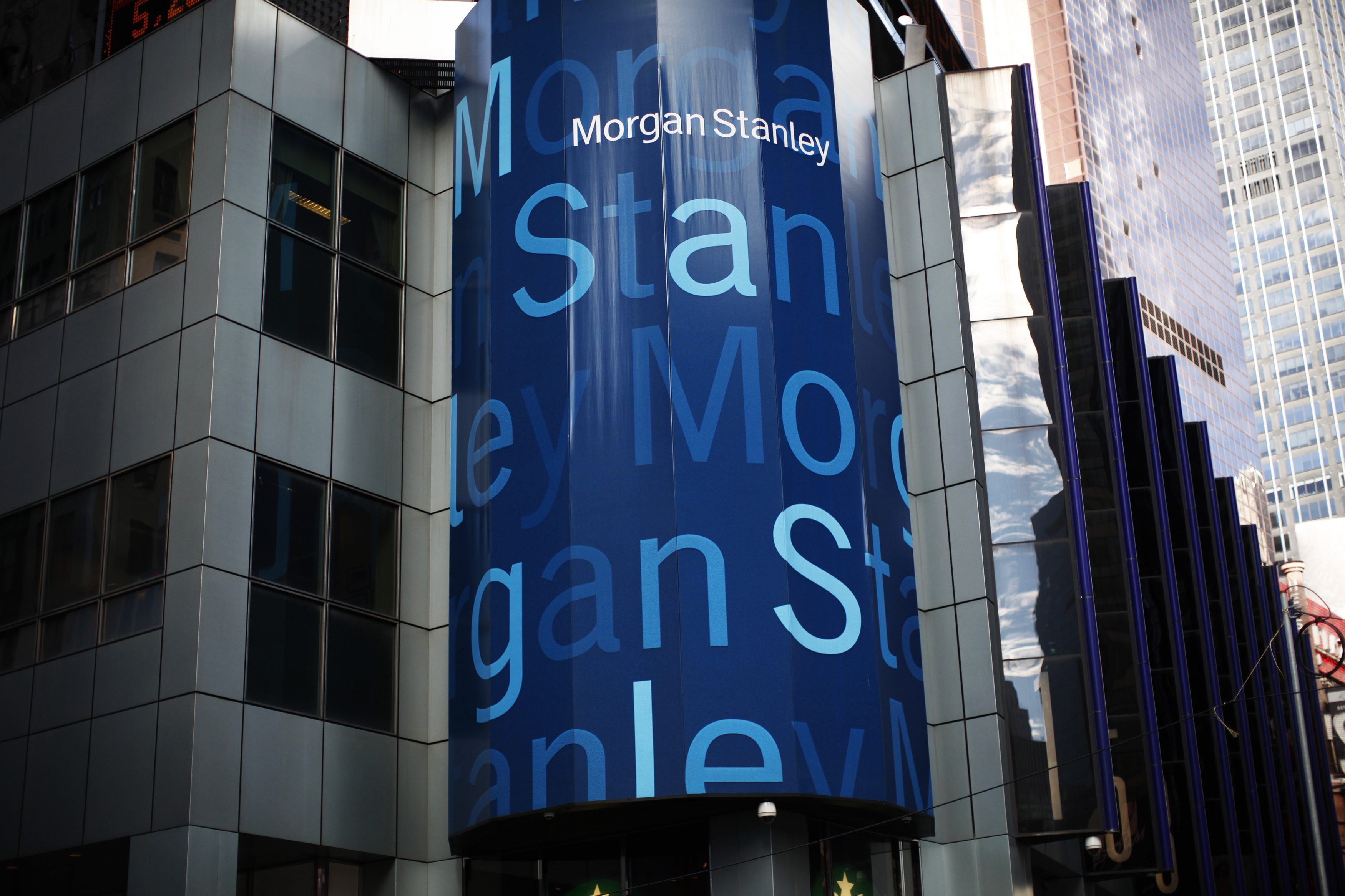 The corporate logo of financial firm Morgan Stanley is pictured on the company's world headquarters in the Manhattan borough of New York City, in this January 20, 2015 file photo. Wall Street bank Morgan Stanley reported a quarterly profit that fell far short of market expectations, capping a generally downbeat quarter for big US banks after investors fled the bond, currency and commodity markets. – Reuters pic, October 20, 2015.