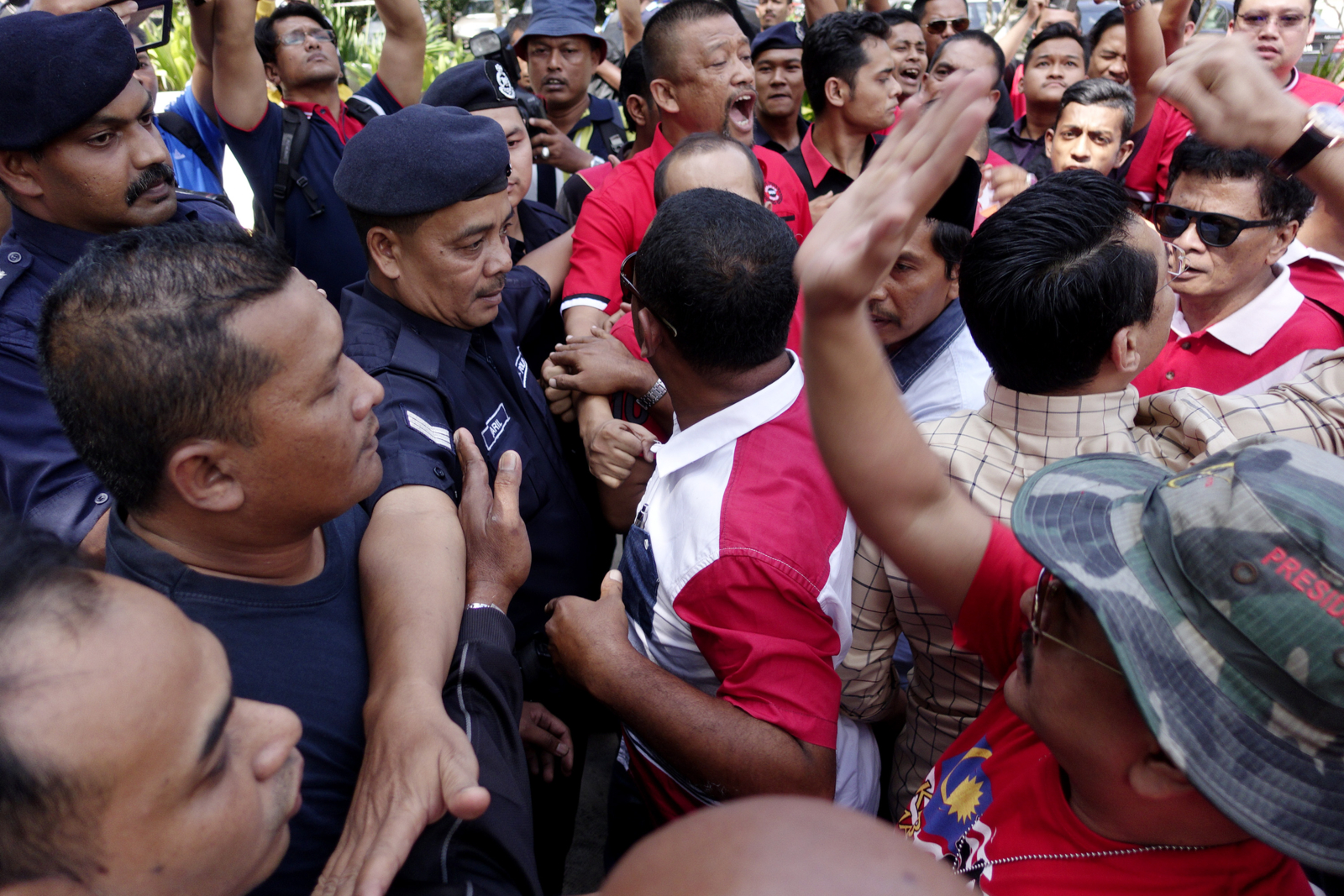 20 people from Malay groups storm the International Scottish Masonic Conference 2016 at a hotel in Penang demanding that the event be cancelled. – The Malaysian Insider pic by Hasnoor Hussain, February 26, 201