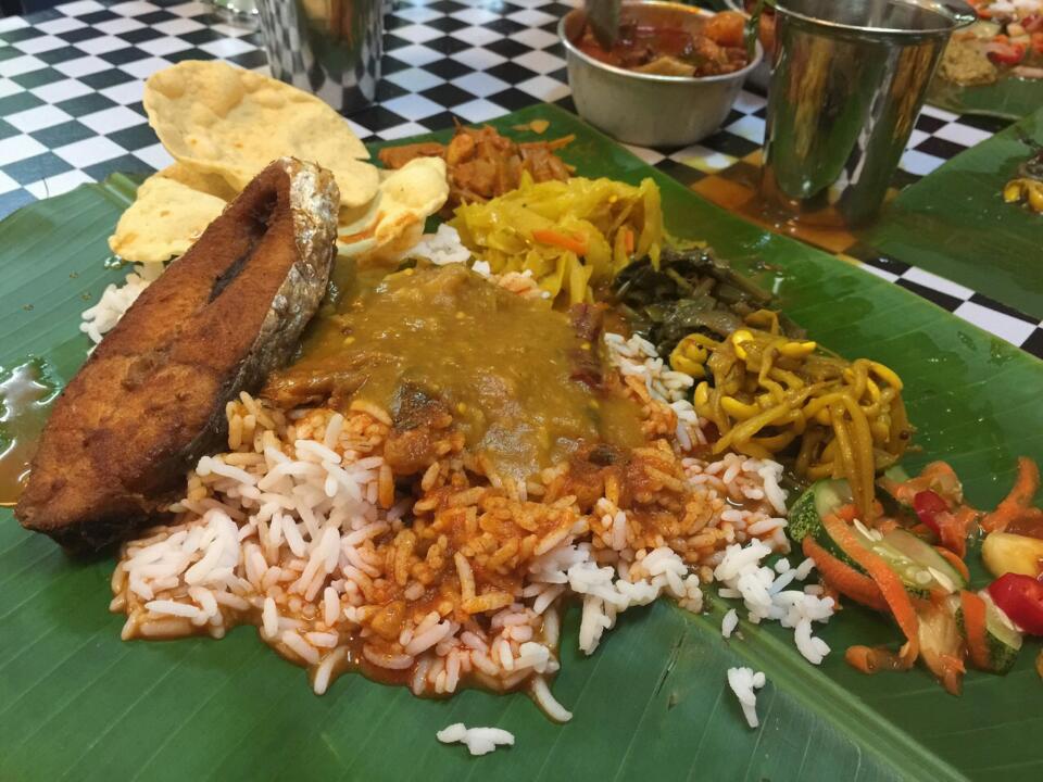 A beautiful mess of Indian rice, five types of vegetables, fried mackerel and loads and loads of curry and dhall. On Tuesdays and Fridays, there are more vegetable options available. – The Malaysian Insider pic, May 4, 2015.