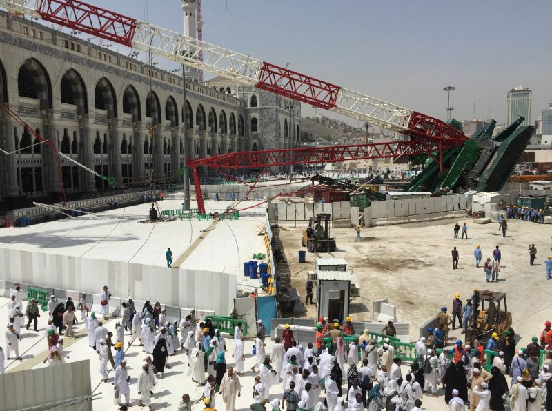 Seven Malaysian pilgrims were killed in the Mecca Grand Mosque crane tragedy last September. Compensation talks are ongoing. – Reuters pic, March 11, 2016.