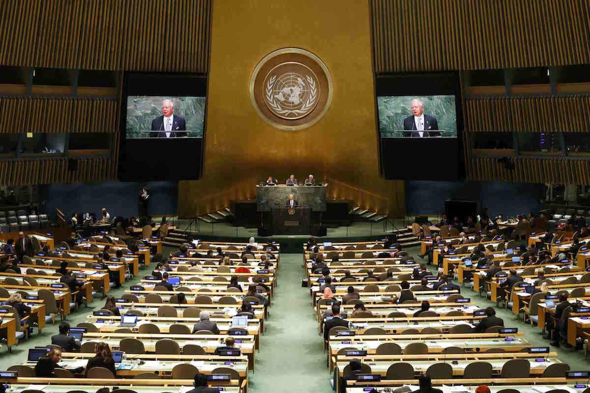 Prime Minister Datuk Seri Najib Razak at the 70th session of the UN General Assembly in New York. Najib says Malaysia will welcome 3,000 Syrian migrants over the next 3 years. – Reuters pic, October 2, 2015.