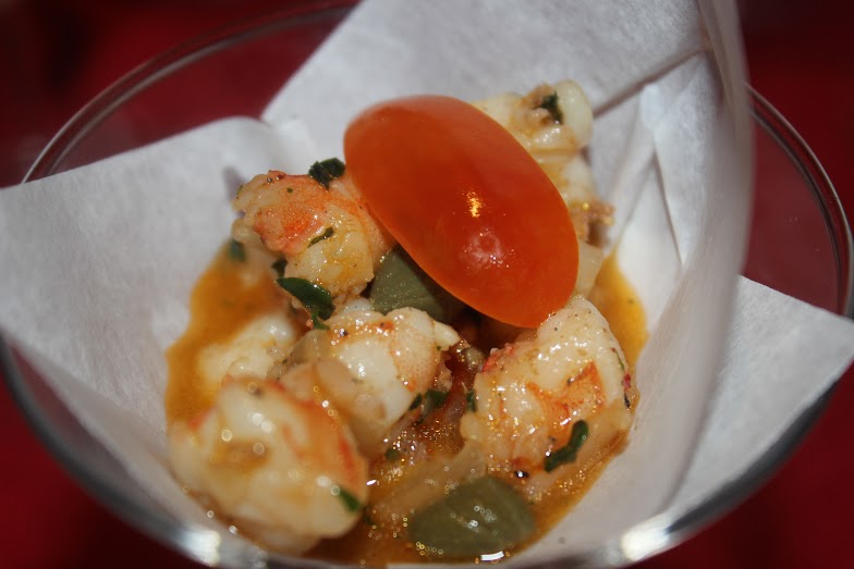 Live-cooked cartoccio prawn with capers, cherry tomato and Italian parsley was one of the highlights of the mains served at September’s session. – September 28, 2015.