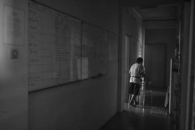 A man using a walker as he heads to the pantry. – The Malaysian  Insider pic by Hasnoor Hussain, January 27, 2015.