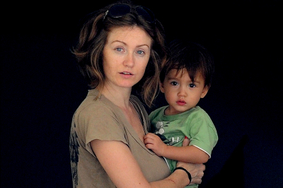 Sarah Joseph (L) holds her 20-month-old son Freddie Joseph who was found 19 hours after he was kidnapped in front of their house at Jalan Terasek 7, Bangsar in Kuala Lumpur on November 9, 2013. The Malaysian Insider/Najjua Zulkefli